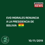 Evo Morales renuncia a la presidencia de Bolivia