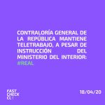 Contraloría General de la República mantiene el teletrabajo, a pesar de la instrucción del Ministerio del Interior.