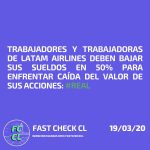 Trabajadores y trabajadoras de LATAM deben bajar sus sueldos en 50% para enfrentar caída del valor de sus acciones: #Real