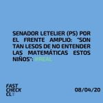 Senador Letelier (PS) por el Frente Amplio: “Son tan lesos de no entender las matemáticas estos niños”: #Real