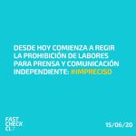 Desde hoy comienza a regir la prohibición de labores para prensa y comunicación independiente: #Impreciso