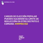 Cargos de elección popular pueden vulnerar su límite de reelección en otro distrito o comuna: #Impreciso