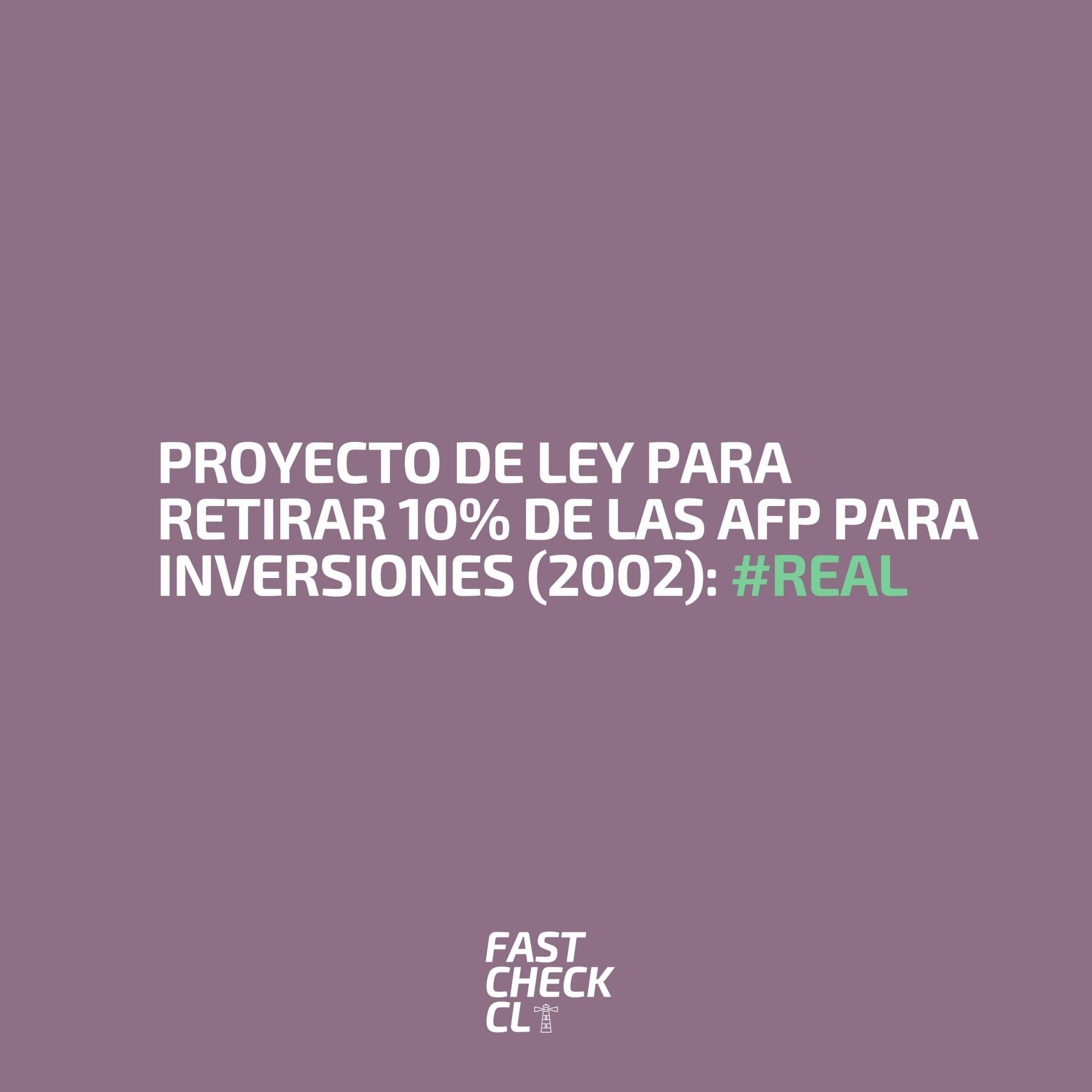 You are currently viewing Proyecto de ley para retirar 10% de las AFP para inversiones (2002): #Real