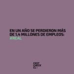 En un año se perdieron más de 1,4 millones de empleos: #Real