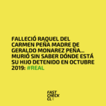 Falleció Raquel del Carmen Peña madre de Geraldo Monarez Peña… murió sin saber dónde está su hijo detenido en octubre 2019: #Real