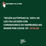 “Según autopsias el 100% de los fallecidos con coronavirus en Hamburgo no murió por Covid-19”: #Falso