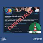 Cuenta falsa de Universidad Abierta de Recoleta promueve la desinformación: #Real