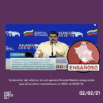 (Nicolás Maduro) “Carvativir neutraliza el 100% del coronavirus”: #Engañoso