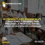 Retorno a clases presenciales: condiciones y medidas para prevenir la propagación del Covid-19 en espacios cerrados