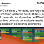 FyF: “Eliminaron la libertad de expresión de personas naturales, quienes tendrán penas de cárcel y multas de 10 millones por compartir cambios de fondo por cualquier medio.”: #Engañoso