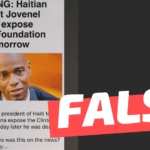 “El Presidente de Haití, Jovenel Moïse, fue asesinado antes de exponer fraudes de la Fundación Clinton”: #Falso