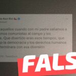 (Imagen) José Antonio Kast: “Qué tiempos aquellos cuando con mi padre salíamos a cazar y tirábamos comunistas al campo y les disparábamos. Qué divertido eran esos tiempos, que triste que llegó la democracia y los derechos humanos que hizo que terminara con esa diversión”: #Falso