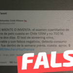 “Boric miente o inventa: El examen (de droga) de muestra de pelo cuesta en Chile $125.000 y demora dos días”: #Falso