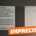 “José Antonio Kast en los años en que fue diputado tuvo una dieta total aproximada de $1.300.000.000, presentó cero proyectos y tuvo una asistencia del 14%”: #Impreciso