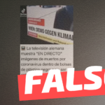 “La televisión alemana muestra en directo imágenes de muertos por coronavirus dentro de bolsas de plástico para ser enterrados. ‘Por problemas’ del directo uno de los muertos resucita”: #Falso