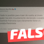 (Imagen) José Antonio Kast: “Haremos todo lo posible para traer de vuelta al joven Zepeda, quien ha sido injustamente declarado culpable por la (in) justicia francesa que tiene un sesgo marxista-feminista”: #Falso