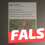 Ministra Vallejo por Paro Nacional 25 de abril: “Ese paro tendrá menos convocatoria que concierto gratuito de Alberto Plaza”: #Falso