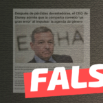 “Después de pérdidas devastadoras, el CEO de Disney (Joe Barron) admite que la compañía cometió un gran error al impulsar la agenda de género”: #Falso