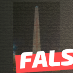 (Imagen) La bandera británica proyectada en el obelisco tras la muerte de la reina Isabel II: #Falso