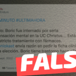 “Boric fue internado por seria descompensación mental en la UC Christus”: #Falso