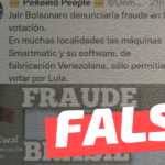 “En muchas localidades las máquinas Smartmatic y su software, de fabricación venezolana, solo permitían votar por Lula”: #Falso