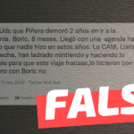 “Saben uds. que Piñera demoró 2 años en ir a la Araucanía (…)”: #Falso