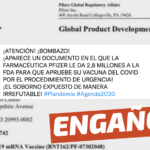 (Imagen) “Farmacéutica Pfizer le da 2,8 millones a la FDA para que apruebe su vacuna de covid-19. El soborno expuesto de manera irrefutable”: #Engañoso