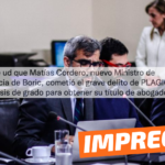 “¿Sabía usted que el nuevo ministro de Justicia de Boric cometió el grave delito de plagio en su tesis de grado para obtener su título de abogado?”: #Impreciso