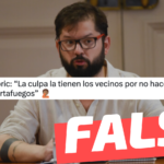 Gabriel Boric: “La culpa la tienen los vecinos por no hacer cortafuegos”: #Falso