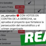 (Imagen) “Con votos en contra de la derecha, se aprueba el proyecto que fortalece la persecución del narcotráfico”: #Real