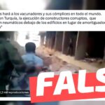 (Video) “En Turquía, la ejecución de constructores que utilizaron neumáticos debajo de los edificios en lugar de amortiguadores sísmicos”: #Falso