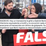 (Imagen) “Hoy un transeúnte le gritó (un insulto) a Gabriel Boric”: #Falso