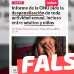 “Informe de la ONU pide despenalización de la pedofilia y el lobby LGBTIQ+ en toda actividad sexual”: #Falso