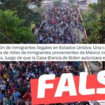 (Video) “Una caravana con cientos de miles de inmigrantes provenientes de México, ingresó a Texas, luego de que Biden autorizara el paso”: #Falso