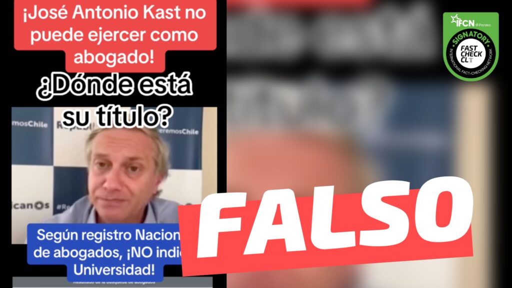 José Antonio Kast no puede ejercer como abogado