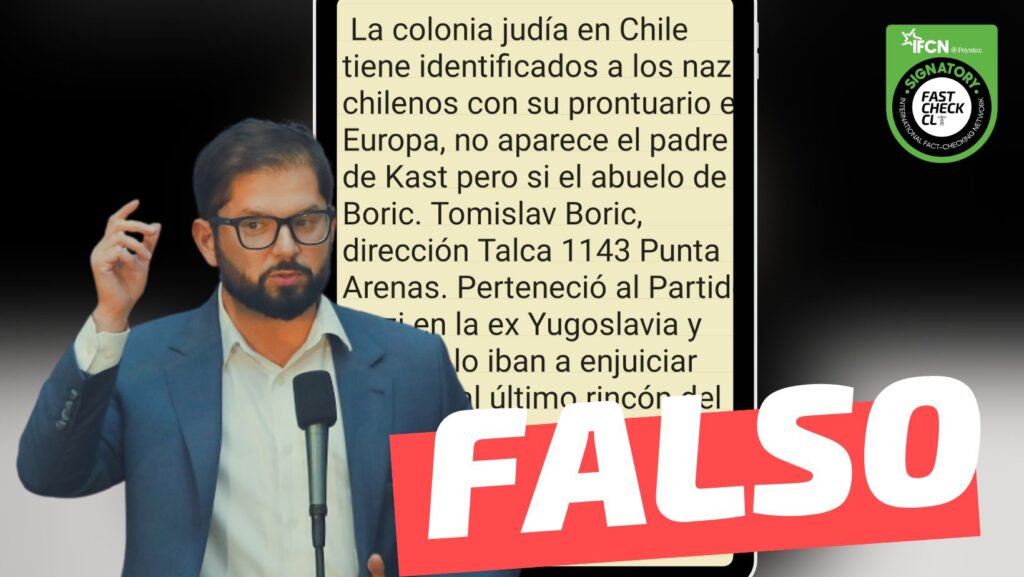 La colonia judia en Chile tiene identificados a los nazis chilenos con su prontuario en Europa, no aparece el padre de Kast pero si el abuelo de Boric