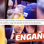 (Video) “Lanzan un huevo al presidente de Francia Emmanuel Macron durante una aparición pública, luego de aprobar la reforma de pensiones”: #Engañoso