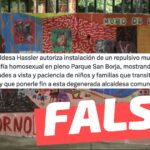 “Alcaldesa Hassler autoriza instalación de un repulsivo mural de pornografía homosexual en pleno San Borja (…)”: #Falso