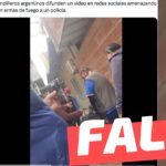 “Pandilleros argentinos difunden un video en redes sociales amenazando con armas de fuego a un policía”: #Falso