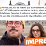 “Paulette Jara, hija del notario que autorizó las miles de firmas en tiempo récord para la candidatura de Boric, ahora es Jefa de Gabinete de la Subse. Deportes (…)”: #Impreciso