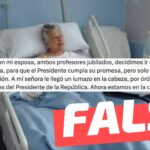 (Imagen) “A mí señora le llegó un lumazo en la cabeza, por órdenes directas del Presidente de la República (Gabriel Boric)”: #Falso