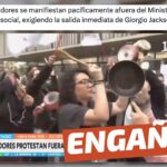 (Video) “Trabajadores se manifiestan pacíficamente afuera del Ministerio de Desarrollo Social, exigiendo la salida inmediata de Giorgio Jackson”: #Engañoso