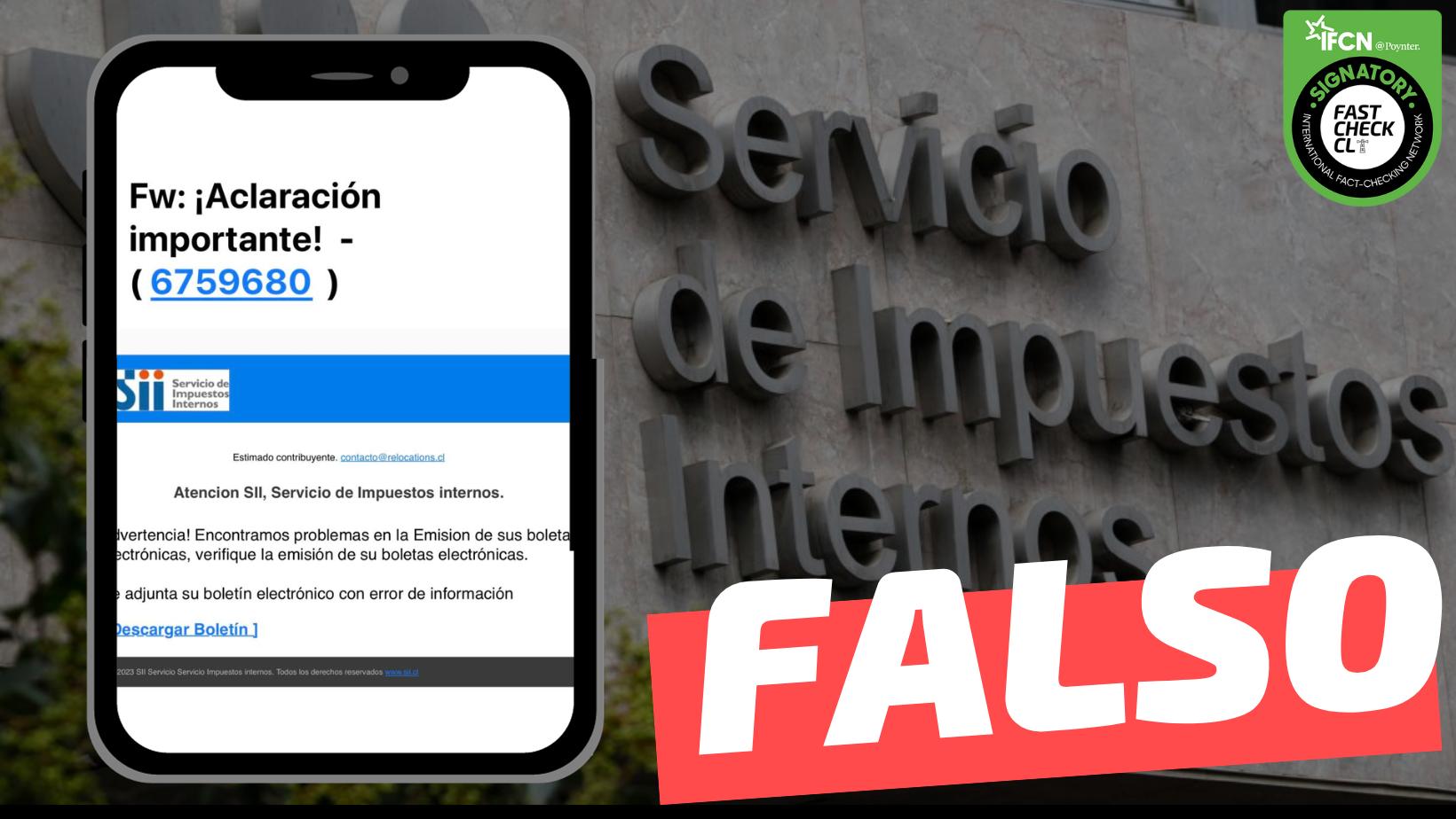 You are currently viewing (Correo electrónico) Servicio de Impuestos Internos: “¡Advertencia! Encontramos problemas en la Emisión de sus boletas electrónicas”: #Falso