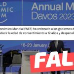 Foro Económico Mundial ordenó reducir la edad de consentimiento a 12 años: #Falso