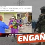 (Video) “En medio de la agitación y la violencia en Ecuador, dos individuos se han aventurado a las calles de Guayaquil disfrazados de Guasón y Batman”: #Engañoso