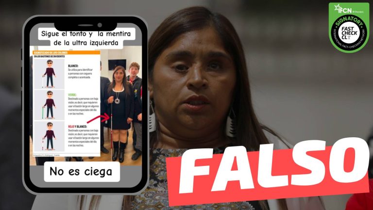 Read more about the article (Imagen) Fabiola Campillai “no es ciega” porque usa bastón rojo y blanco para personas con baja visión: #Falso