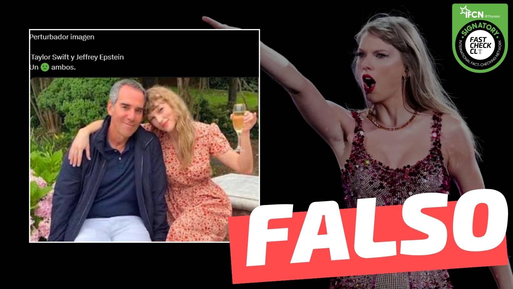 You are currently viewing (Imagen) Taylor Swift posando junto a Jeffrey Epstein: #Falso