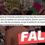 “Mujeres en Finlandia protestaron contra los hombres que se casaban con una sola esposa. Quieren que los hombres se casen con más de una esposa (…)”: #Falso