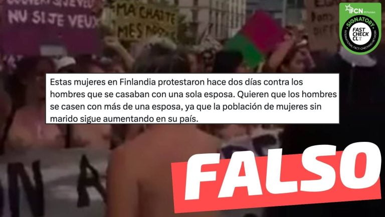 Read more about the article “Mujeres en Finlandia protestaron contra los hombres que se casaban con una sola esposa. Quieren que los hombres se casen con más de una esposa (…)”: #Falso