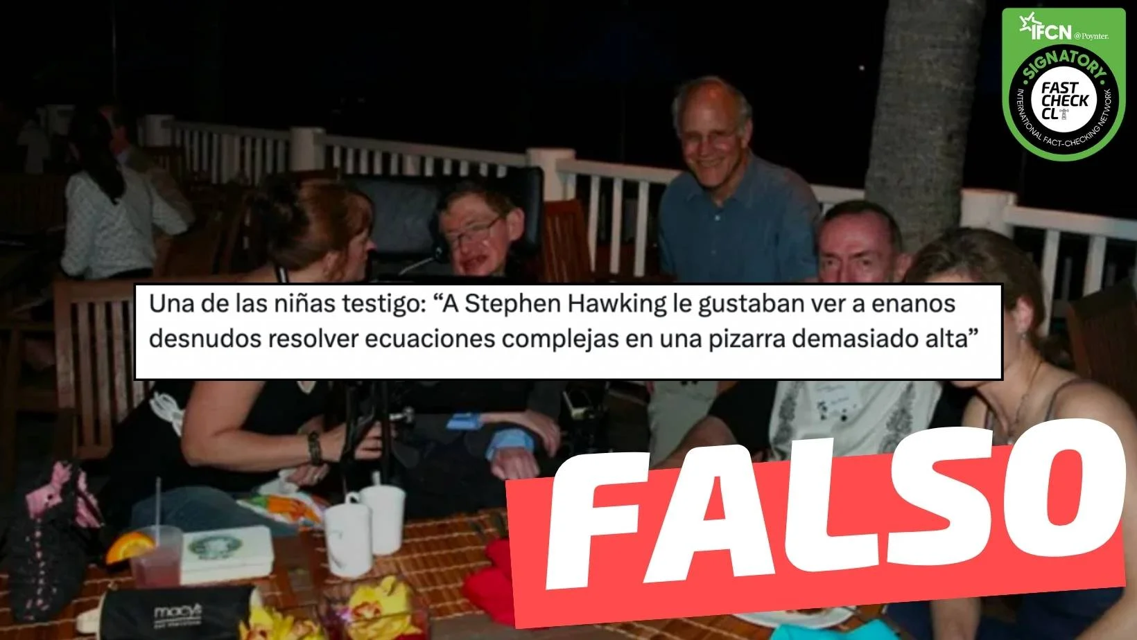 A Stephen Hawking le gustaba ver a enanos desnudos resolver ecuaciones  complejas en una pizarra”: #Falso — Fast Check 🔍